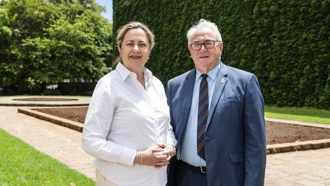 Queensland Premier Annastacia Palaszczuk meets with TRC Mayor Paul Antonio at city hall, Friday, February 24, 2023. Picture: Kevin Farmer