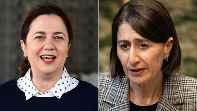 Annastacia Palaszczuk, left, says her NSW counterpart Gladys Berejiklian ‘shouldn’t be lecturing anyone’.