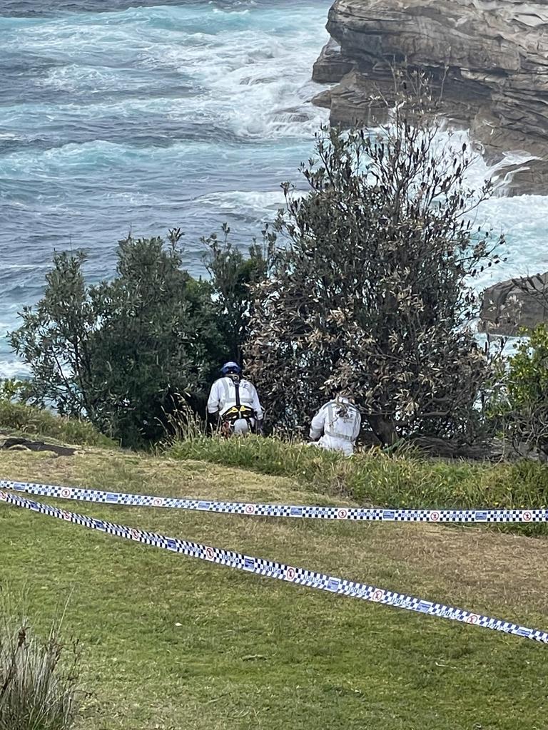 Police rushed to Diamond Bay Reserve where a body was spotted in the water below. Picture: Jack Evans/news.com.au