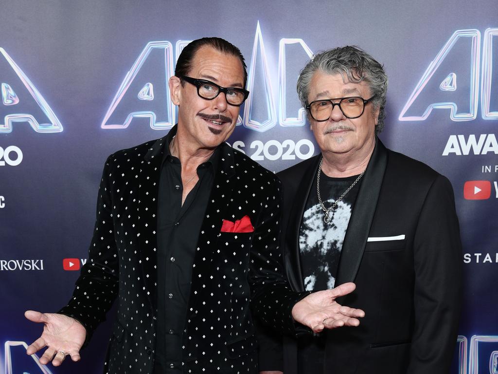 Kirk Pengilly and Tim Farriss of INXS attend the 2020 ARIA Awards. Picture: Don Arnold / Getty Images