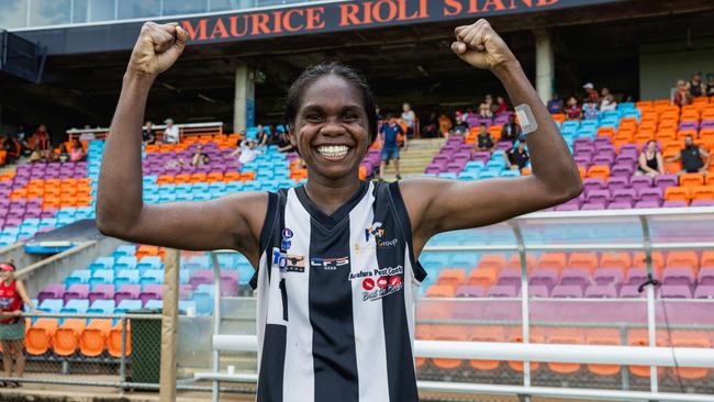 Marika Carlton as Palmerston Magpies took on the Tiwi Bombers in the 2024-25 NTFL women's elimination final. Picture: Pema Tamang Pakhrin