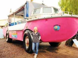 Angela Clarke of 1770 LARC tours, standing in front of the LARC that was involved in Sunday night’s rescue. . Picture: Scottie Simmonds