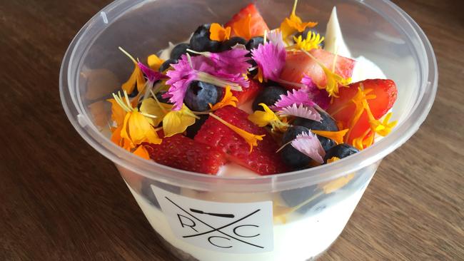 Edible flowers at R Coffee Co