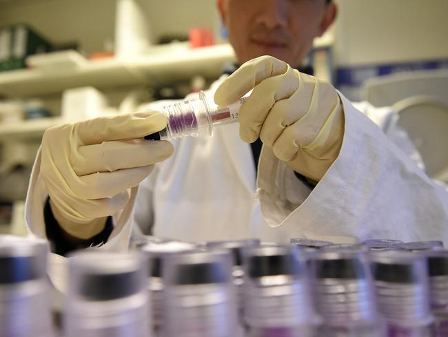 Blood samples about to be tested at an anti-doping lab.