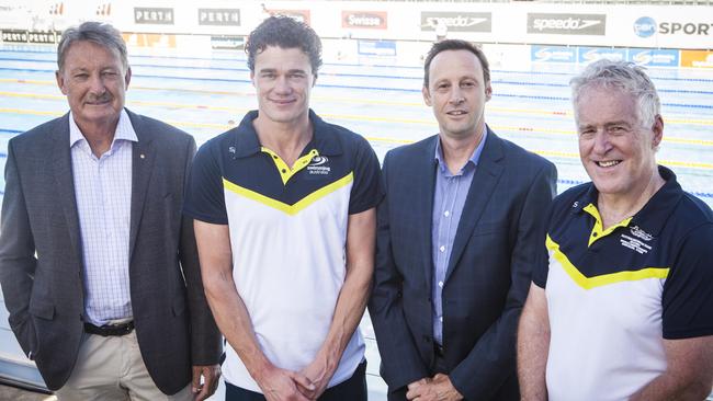 Mark Anderson (second from right) is Collingwood’s new chief executive. Picture: Jordan Shields