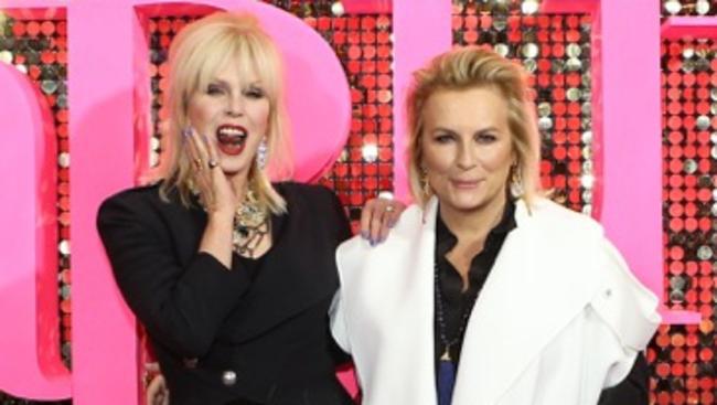 Joanna Lumley and Jennifer Saunders arrive ahead of the Absolutely Fabulous: The Movie Australian premiere in Sydney. Picture Scott Ehler