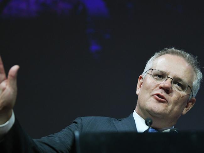 ADELAIDE, AUSTRALIA - NewsWire Photos September 26, 2020: Prime Minister Scott Morrison during The Liberal Party South Australian State Council meeting in Adelaide. Picture: NCA NewsWire / David Mariuz