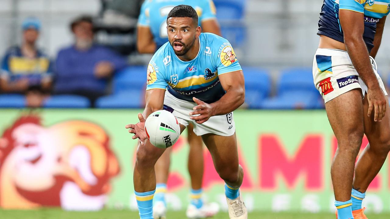 Kruise Leeming made his NRL debut for the Titans in their win over the Dragons. Picture: NRL Photos