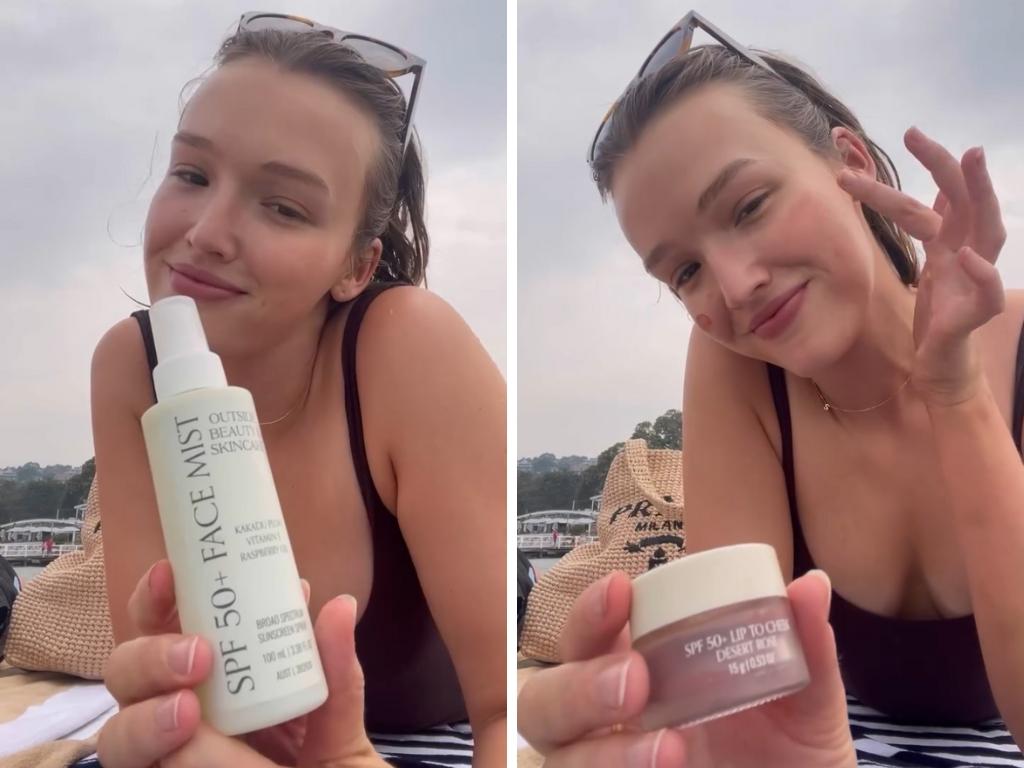 Maddison herself is a big fan of the SPF 50+ Lip to Cheek Balm. Picture: Instagram/@outsidebeautyskincare.