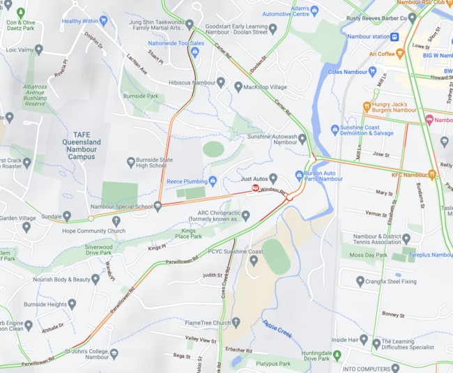 Traffic quickly built up in the area surrounding the crash site at Windsor Road, Burnside. Picture: Google Maps