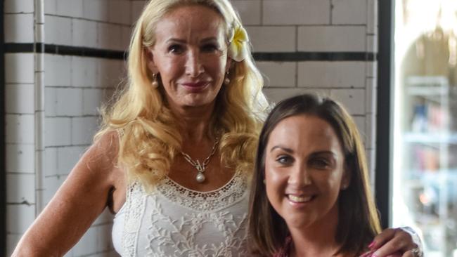 Lynley Le Grand (Lynley Huguenin), right, a 42-year-old who survived the Bali Bombing, and Sevegne Newton, 60-year-old, left, her rescuer during the bombing, are both Australian women who smile as they want to appear happy, reunite during their visit to Bali on Tuesday, October 11, 2022. Victims, families, and relatives of the Bali Bombing 2002 arrived in Bali to attend the 20th Bali Bombing Commemoration, which will be held on Wednesday, October 12, 2022.