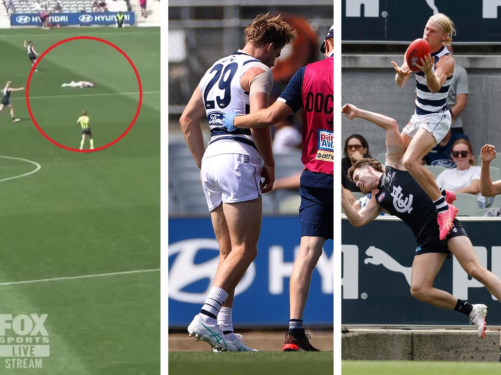 Geelong won but Cameron Guthrie limped off.