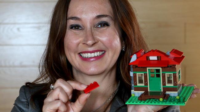 Catriona Noble demonstrates how to build your own home loan. Picture Rebecca Michael.
