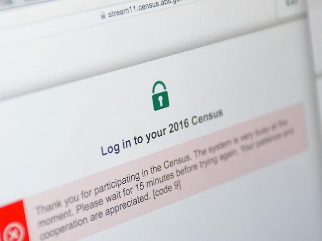 An error message is seen on the Australian Bureau of Statistics (ABS) Census of Population and Housing website. Picture: AAP / Joel Carrett