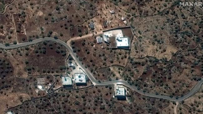 A satellite image of al-Baghdadi’s residence near the village of Barisha. Picture EPA.