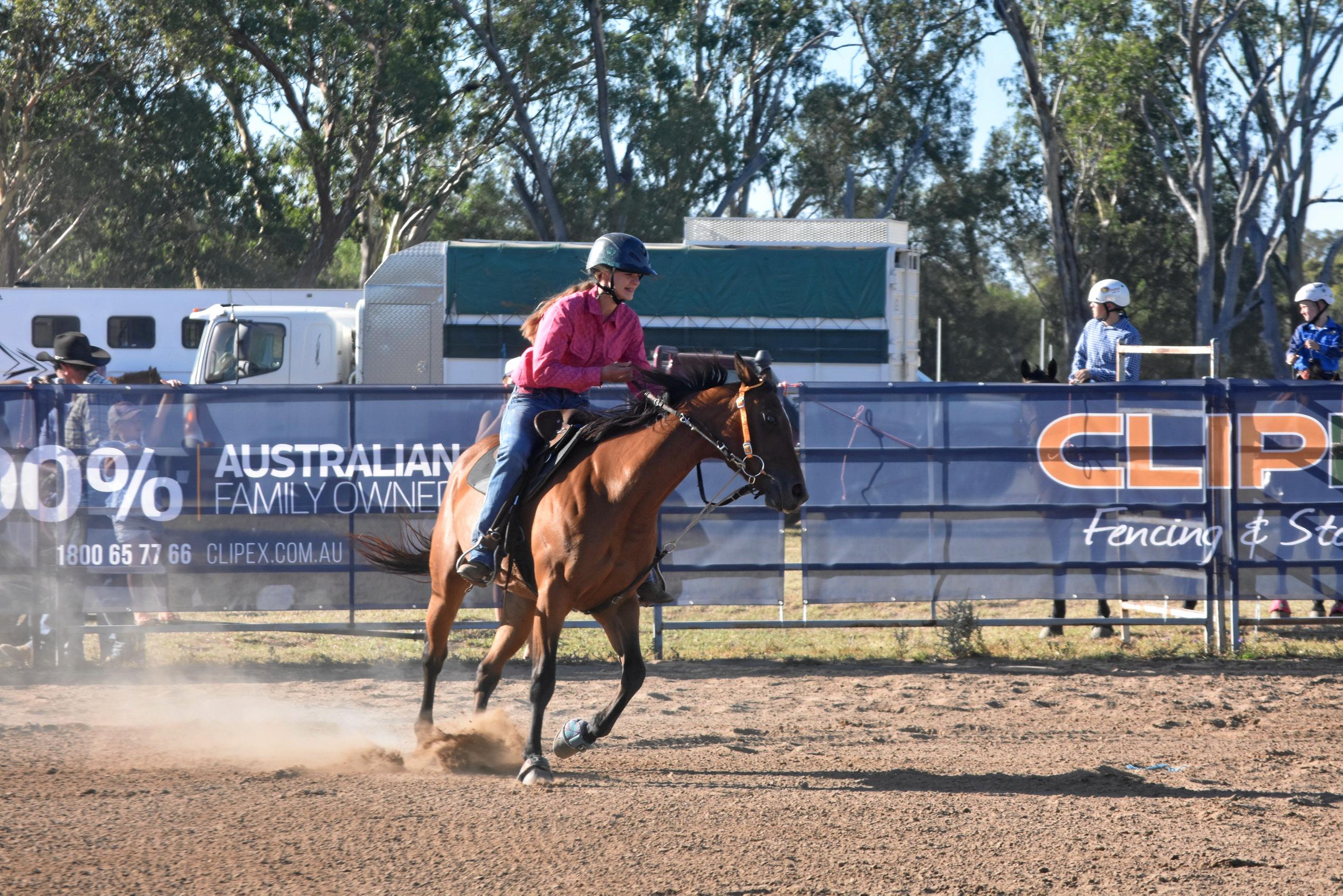 13-17 years barrel racing, Ayers Jackpot. Picture: Jorja McDonnell