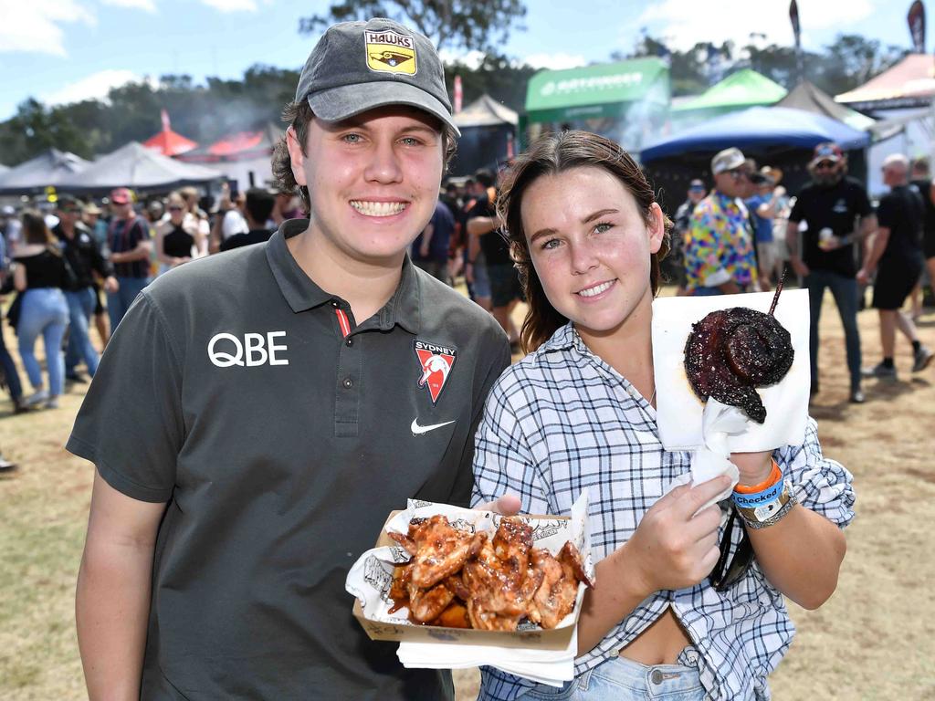 Ali Slattery and Pheibi Mortyn at Meatstock, Toowoomba Showgrounds. Picture: Patrick Woods.