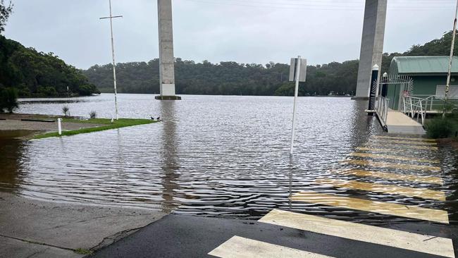 Woronora River has escaped flooding at high tide but is preparing for more rainfall throughout the day. Picture: Woronora RFS Brigade