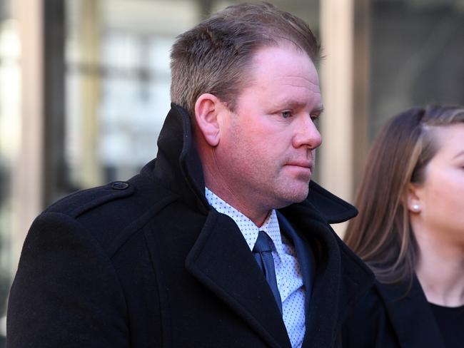 Nick Stevens leaving the County Court of Victoria in Melbourne on July 22. Picture: AAP Image/James Ross