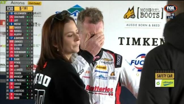 Driver emotional after being eliminated from Bathurst 1000