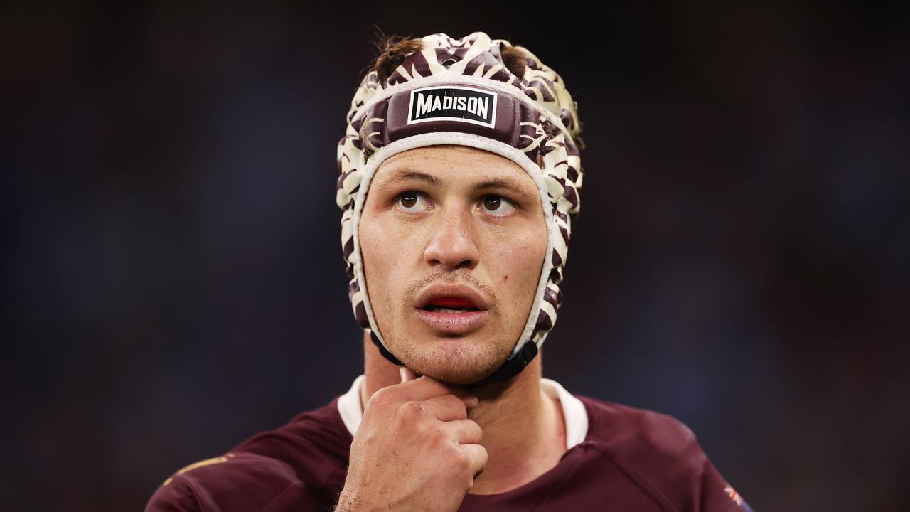 PERTH, AUSTRALIA - JUNE 26: Kalyn Ponga of the Maroons looks on during game two of the State of Origin series between New South Wales Blues and Queensland Maroons at Optus Stadium, on June 26, 2022, in Perth, Australia. (Photo by Mark Kolbe/Getty Images)