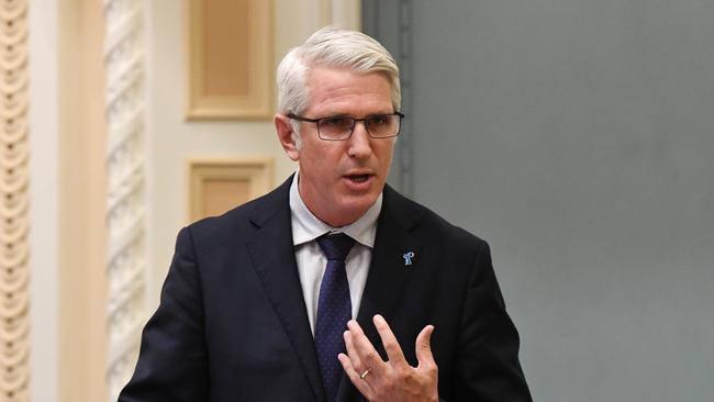 Greenslopes MP and former nurse Joe Kelly speaks against proposed voluntary assisted dying laws in Queensland’s parliament. Picture: Dan Peled