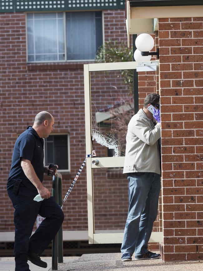 Police at the Sproule St, Lakemba house linked to Mr Khayat. Picture: Getty Images