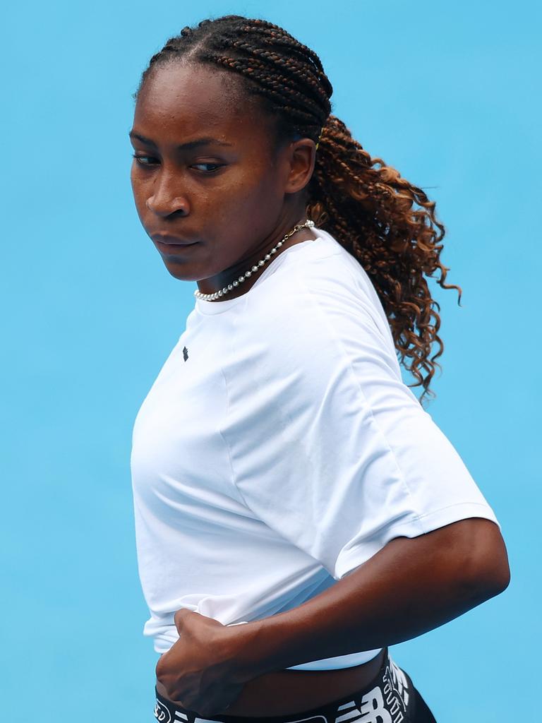 Gauff wasn’t happy with the artwork. (Photo by Graham Denholm/Getty Images)