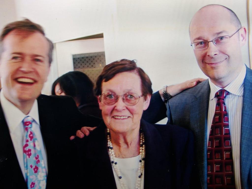 Bill Shorten’s mother Ann and twin brother Robert.