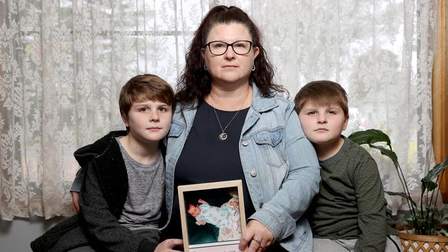 Sharyn Pitman lost her baby Amie in 1997 to whooping cough and will be getting her sons vaccinated for Covid-19 when it becomes available. Picture: Toby Zerna