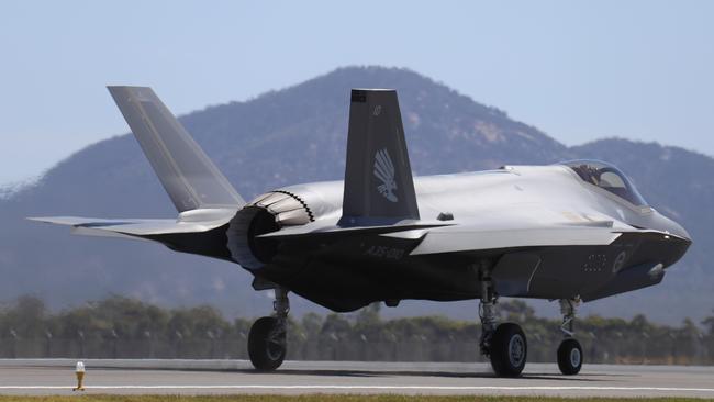 An F 35-A Joint Strike Fighter at the 2019 Australian International Airshow at Avalon Picture: Alex Coppel.