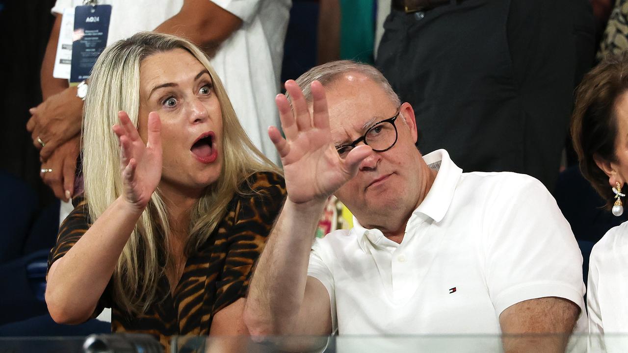 Jodie Haydon and Anthony Albanese. (Photo by Cameron Spencer/Getty Images)