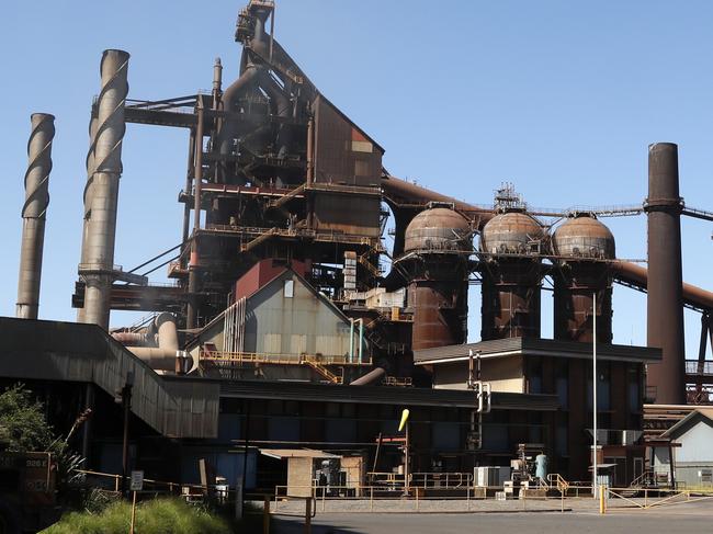 Blast furnace at the Bluescope Steel Port Kembla steelworks. NSW steel and other metals are to be mandated for use in new NSW energy infrastructure. BlueScope CEO says it will drive a "manufacturing renaissance" in the state. Picture: Jonathan Ng