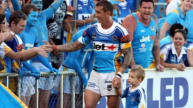 Mat Rogers and son Max.