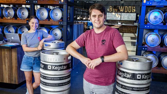 BrewDog assistant manager Kinga Nowacka with operations manager Calvin McDonald, who predicts the industry would remain uncertain for years to come. Picture: Richard Walker