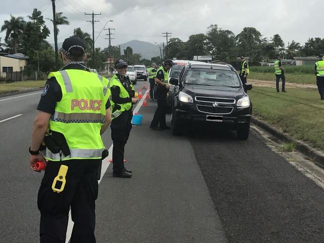 Drug and alcohol testing was performed at Mirriwinni and Mourilyan on November 8 and 9 as part of a national police operation. Pic: QUEENSLAND POLICE