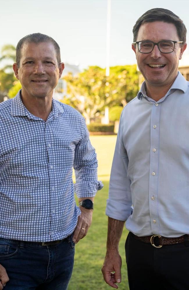 Hinkler LNP candidate David Batt with David Littleproud, Leader of The Nationals, and Federal Member for Maranoa.