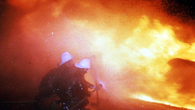 A picture taken during Fiskville Hot Fire Training in the 1970s.