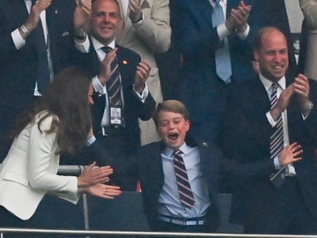 Kate Middleton, Prince George, and Prince William at the UEFA EURO final at London’s Wembley Stadium.