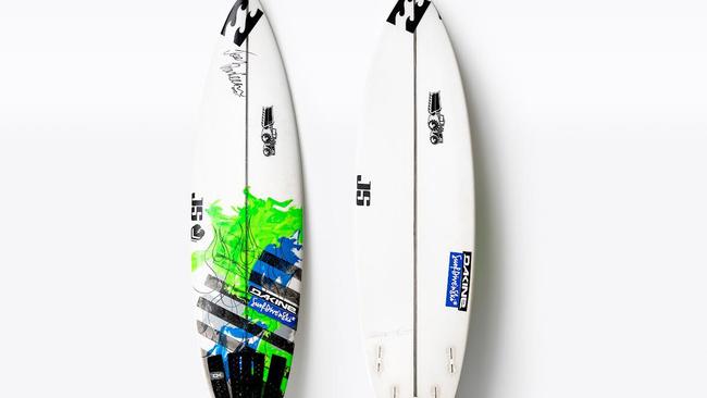 Joel Parkinson signed surfboard for an auction to raise funds for Matt Fydler. Picture: Supplied