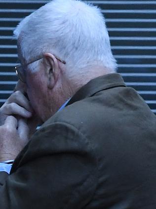 Accused Family Court bomber Leonard John Warwick is escorted from a corrective services van as he arrives at the Supreme Court in Sydney on Tuesday, May 15, 2018. Picture: Dean Lewins/AAP