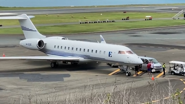 Elton John leaves Hamilton Island on private jet