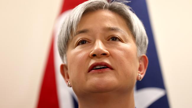 Foreign Minister Penny Wong says the Albanese government is navigating the Australia-US relationship with ‘eyes open’. Picture: NewsWire / Kelly Barnes