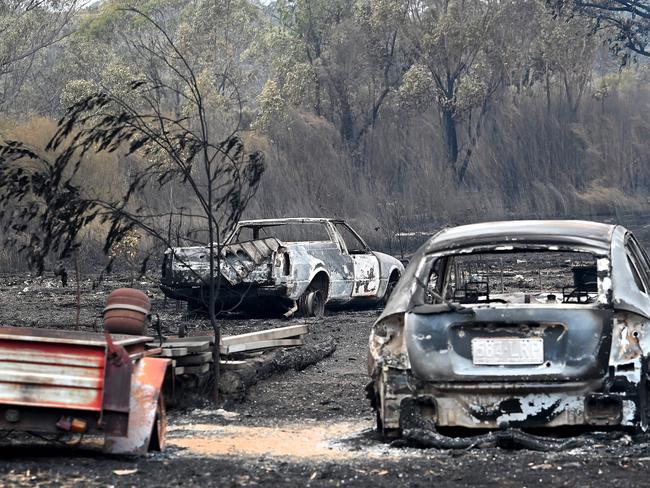 Fire damage around Dalveen (near Warwick) near the Queensland/NSW border, November 1. Picture: NCA NewsWire / John Gass