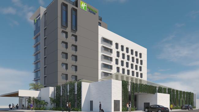 An artist's impression of the 167-room Holiday Inn Express &amp; Suites Sunshine Coast hotel in the new Maroochydore CBD.