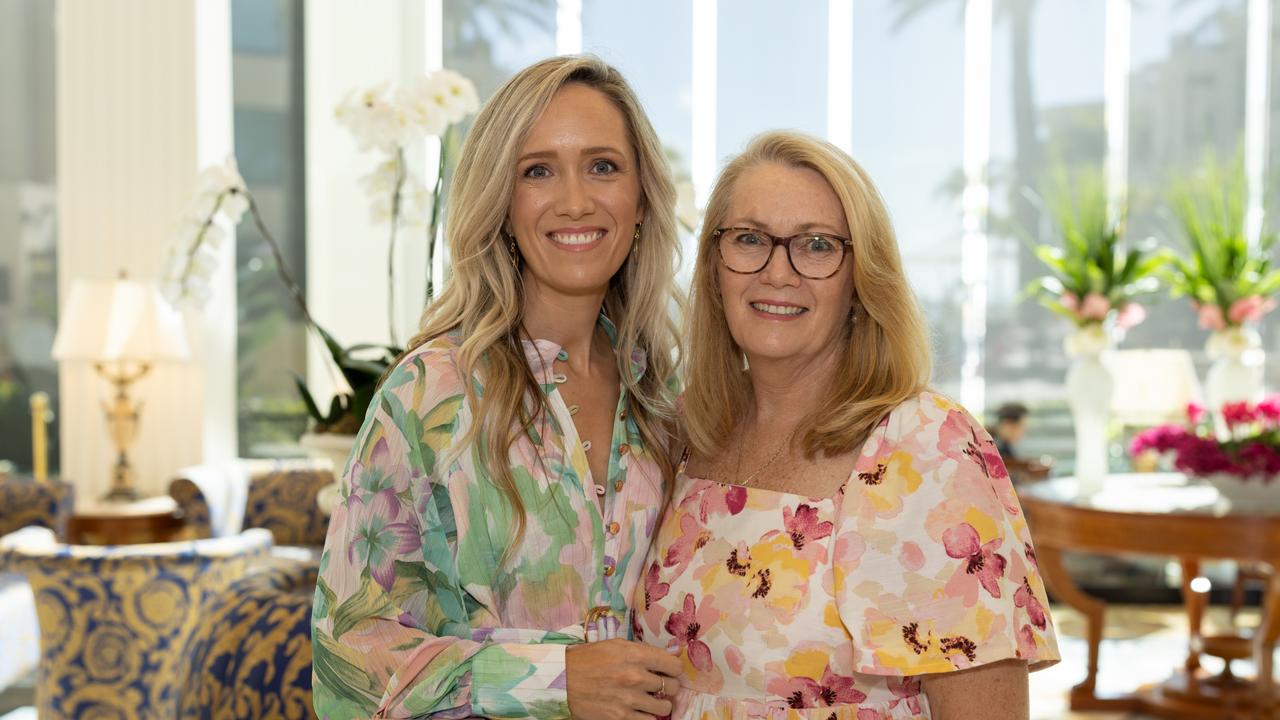 Zoe Walker-Munro and Mandy Nardello at the Trinity Lutheran College Mother's Day high tea fundraiser at the Palazzo Versace on Saturday, May 13. For The Pulse. Picture: Celeste Humphrey