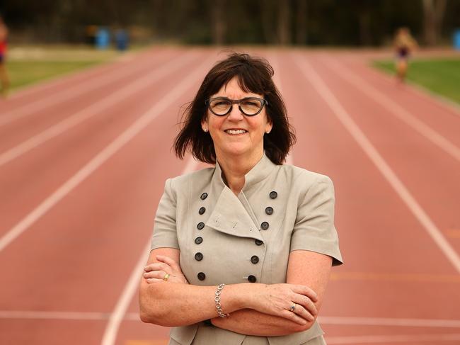 New Australian Sports Commission CEO Kate Palmer at the Australian Institute of Sport track in Canberra. Picture Kym Smith