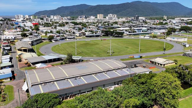 Cairns Regional Council has proposed a redevelopment of the site to include new public spaces and a canal development. An aerial view of the current showgrounds site on Mulgrave Road, Parramatta Park. Picture: Brendan Radke