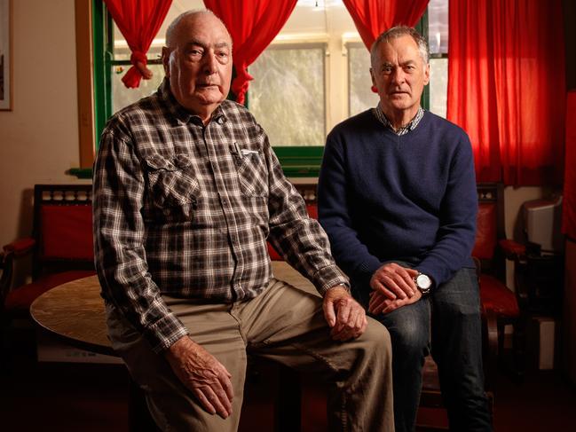 Semaphore Workers Club members Len Lean and Bob Briton are concerned about the high cancer rates in the local area having lost many of their mates to the diseases. Picture: Matt Turner