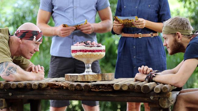 Barry Hall and Creasey on I’m A Celebrity. Picture: Network TEN